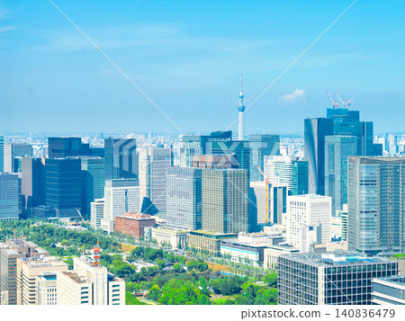 View of Tokyo cityscape, towards Marunouchi. View of Tokyo cityscape, towards Marunouchi. 140836479