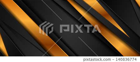 Black and golden tech geometric abstract banner design Black and golden tech geometric abstract banner design 140836774