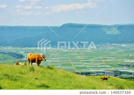 Aso's outer rim and Akaushi beef 140837160