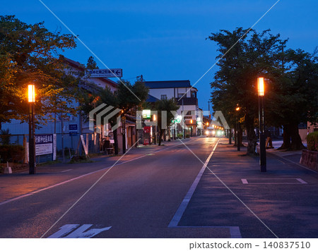 Night view of Inuyama Castle town in Inuyama City, a popular tourist destination. Night view of Inuyama Castle town in Inuyama City, a popular tourist destination. 140837510