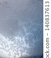 Frost on a windowpane on a snowy day; winter; texture; background; wallpaper; material. 140837613
