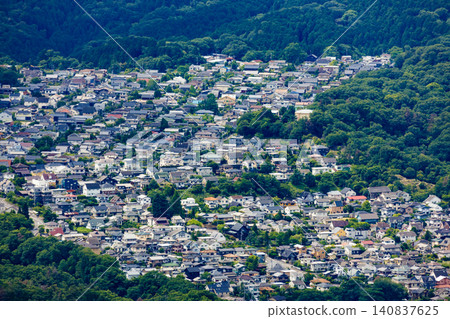 A view of Otsu city from Mount Hiei. A view of Otsu city from Mount Hiei. 140837625