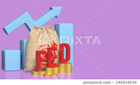 Federal Reserve Rate Hike And Economic Growth Concept 3d render. Federal Reserve Rate Hike And Economic Growth Concept 3d render. 140838034