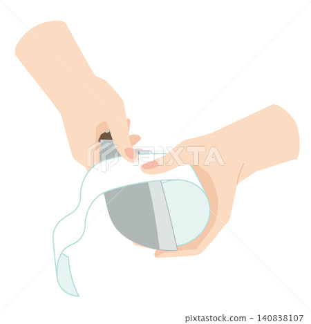 A hand peeling a radish with a knife A hand peeling a radish with a knife 140838107