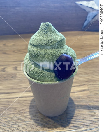 Matcha soft serve ice cream ~ Grape Matcha soft serve ice cream ~ Grape 140838407