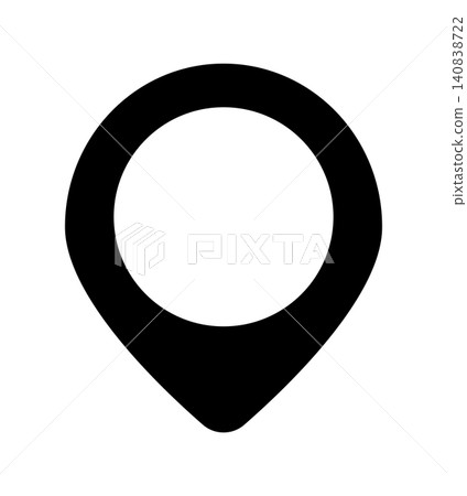 Simple, monochrome black map pin icon illustration material Simple, monochrome black map pin icon illustration material 140838722