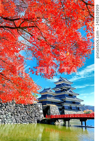 Autumn leaves of Matsumoto Castle Autumn leaves of Matsumoto Castle 140838909