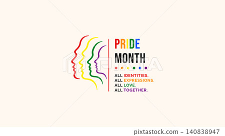 Colorful Pride Month Awareness Typography Design Colorful Pride Month Awareness Typography Design 140838947