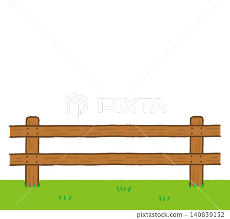 Pasture fence, grassland background, hand-drawn illustration Pasture fence, grassland background, hand-drawn illustration 140839152