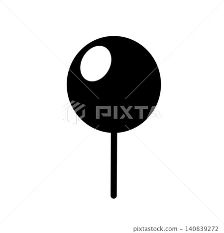 Simple black, round pin icon illustration material 140839272