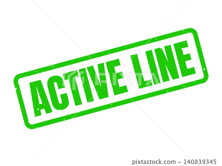 Vibrant green textured rubber stamp with the bold uppercase words Active Line Vibrant green textured rubber stamp with the bold uppercase words Active Line 140839345
