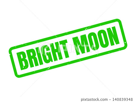 Vibrant green textured rubber stamp with the bold uppercase words Bright Moon Vibrant green textured rubber stamp with the bold uppercase words Bright Moon 140839348