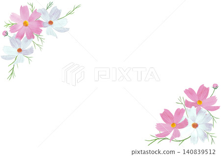 水彩畫波斯菊花框材料 水彩畫波斯菊花框材料 140839512