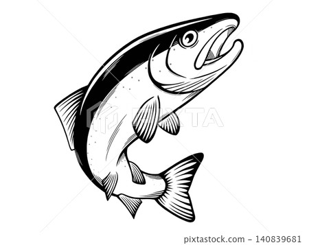 這是一幅鮭魚的插圖,鮭魚是壽司中非常受歡迎的魚。 這是一幅鮭魚的插圖,鮭魚是壽司中非常受歡迎的魚。 140839681