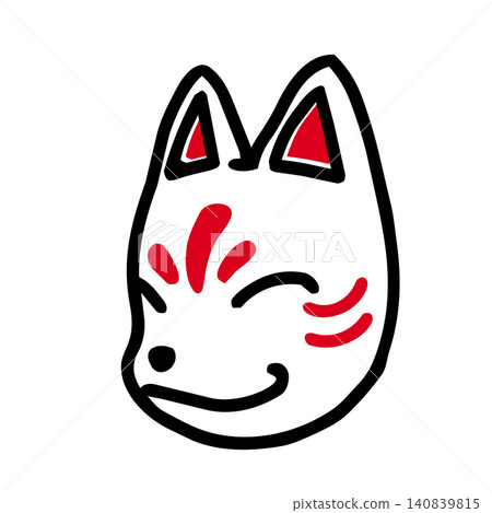 Hand-drawn illustration of a fox mask Hand-drawn illustration of a fox mask 140839815
