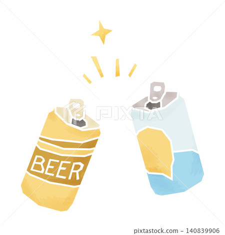 與罐裝啤酒敬酒 與罐裝啤酒敬酒 140839906