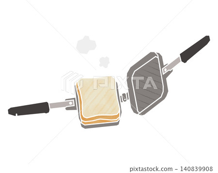 用熱三明治機製作的三明治 用熱三明治機製作的三明治 140839908