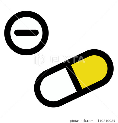 Simple and cute pill and capsule icons Simple and cute pill and capsule icons 140840085