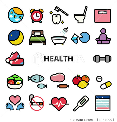 A simple and cute set of health icons A simple and cute set of health icons 140840091