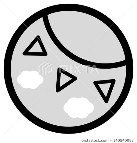 簡潔可愛的藍天太陽圖示(單色) 簡潔可愛的藍天太陽圖示(單色) 140840092
