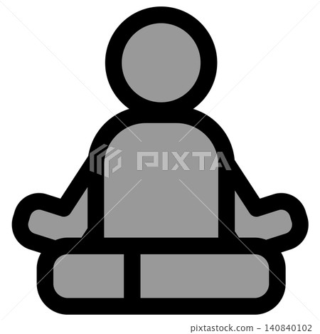 Simple and cute meditation icon (monochrome) Simple and cute meditation icon (monochrome) 140840102