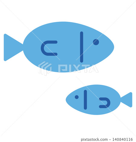 簡潔可愛的魚形圖示(扁平化設計) 簡潔可愛的魚形圖示(扁平化設計) 140840116