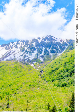 View from Kurobe-daira in early summer, Tateyama Town, Toyama Prefecture View from Kurobe-daira in early summer, Tateyama Town, Toyama Prefecture 140840278