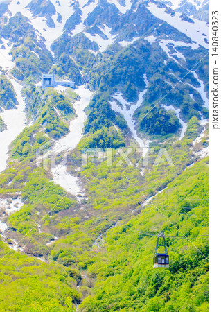 初夏時節,從黑部台眺望富山縣立山町的景色 初夏時節,從黑部台眺望富山縣立山町的景色 140840323