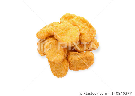 Crispy nuggets stacked together ideal for snacking or sharing. Food enjoyment concept, PNG Crispy nuggets stacked together ideal for snacking or sharing. Food enjoyment concept, PNG 140840377