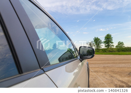 Car Parked Along Rural Road 140841326