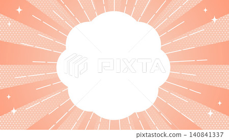 Coral orange radial and framed summer background Coral orange radial and framed summer background 140841337