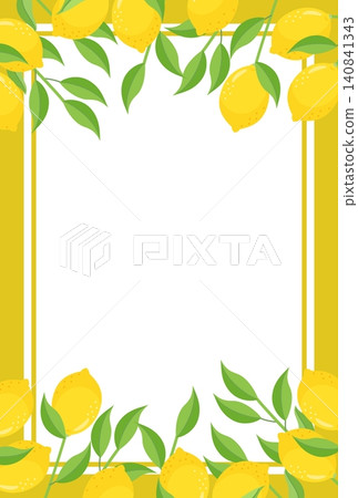 Lemon-themed thick border frame, vertical, top and bottom, yellow. Lemon-themed thick border frame, vertical, top and bottom, yellow. 140841343