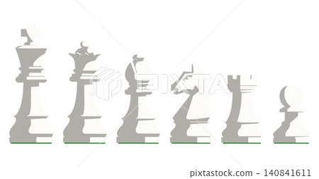 西洋棋棋子:全白-兵、馬、象、車、後、王 西洋棋棋子:全白-兵、馬、象、車、後、王 140841611