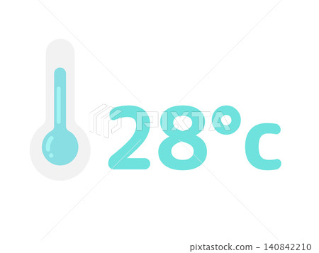 28°C 溫度計圖示 28°C 溫度計圖示 140842210