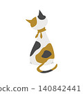 The back view of a sitting cat 140842441