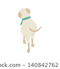 The back view of a dog walking 140842762