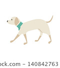 A side view of a dog walking. 140842763