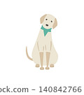 A dog sitting facing forward 140842766