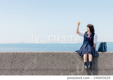 A high school girl taking a selfie with her smartphone. A high school girl taking a selfie with her smartphone. 140843029