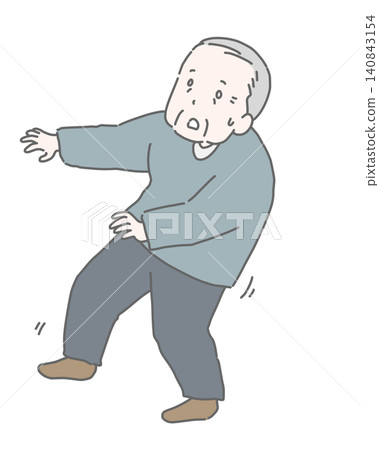 一位老人失去平衡,跌跌撞撞地走進了屋內。 一位老人失去平衡,跌跌撞撞地走進了屋內。 140843154