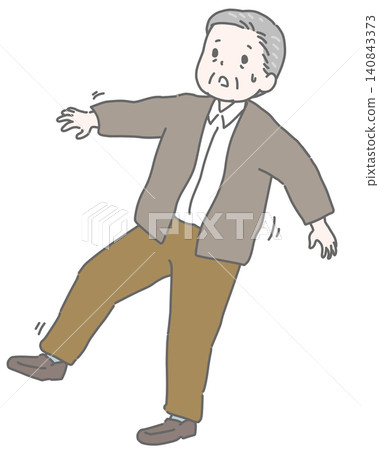 Elderly man stumbles outdoors Elderly man stumbles outdoors 140843373