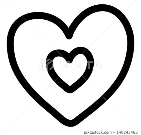 Hand drawn black outline of heart for black and white sticker, tattoo, fabric print, decoration, love logo, icon, Valentine's Day, social media post, card, sign, symbol, February elements Hand drawn black outline of heart for black and white sticker, tattoo, fabric print, decoration, love logo, icon, Valentine's Day, social media post, card, sign, symbol, February elements 140843460