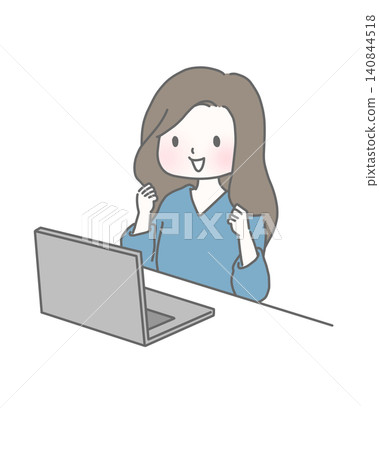 一位自由職業女性面帶微笑,豎起了大拇指。 一位自由職業女性面帶微笑,豎起了大拇指。 140844518