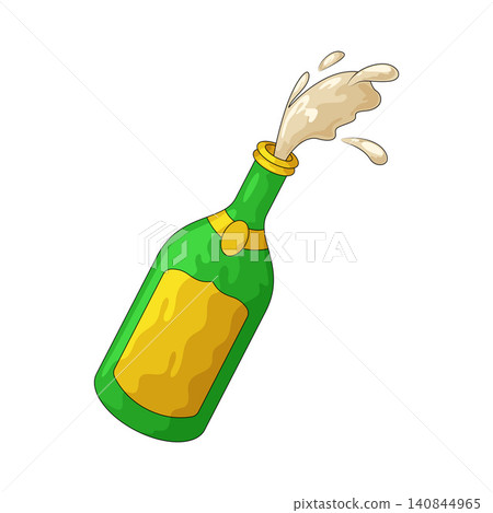Illustration of Champagne Bottle Illustration of Champagne Bottle 140844965