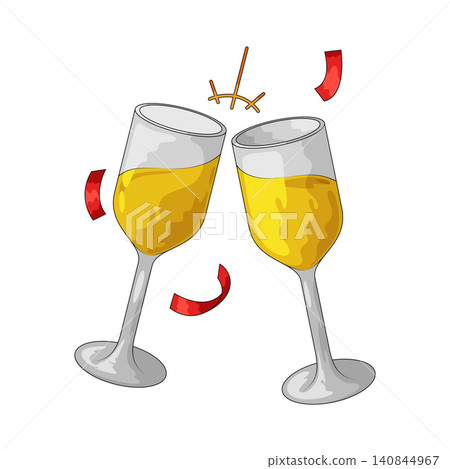 Illustration of Clinking Glasses Illustration of Clinking Glasses 140844967