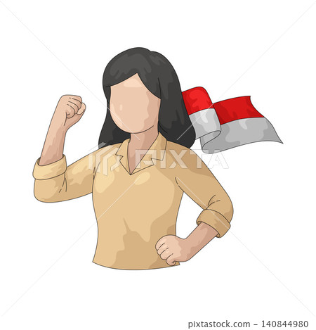 Illustration of Indonesia Youth Female Illustration of Indonesia Youth Female 140844980