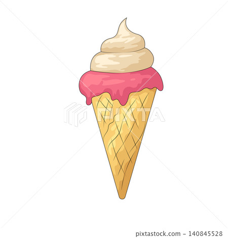 Illustration of Ice Cream Cone Illustration of Ice Cream Cone 140845528