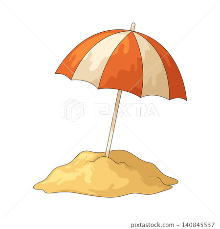 Illustration of Beach Umbrella Illustration of Beach Umbrella 140845537