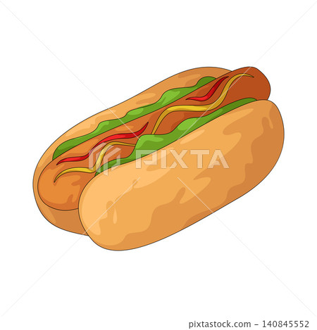 Illustration of Hot Dog Illustration of Hot Dog 140845552