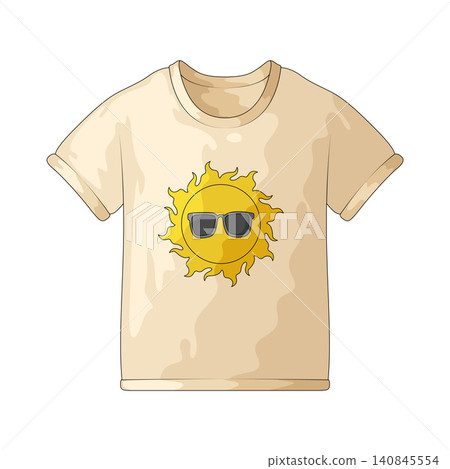 Illustration of Summer T-Shirt Illustration of Summer T-Shirt 140845554